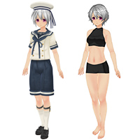 短髮造型＆水手成套服飾組